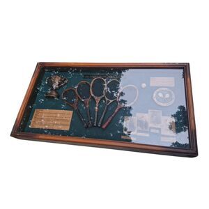 Vintage "The History of the Tennis Racket" 3D Shadow Box Display